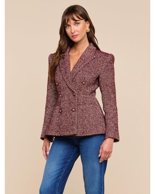 L'Agence Purple Karima Tweed Blazer