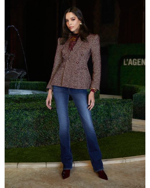L'Agence Purple Karima Tweed Blazer