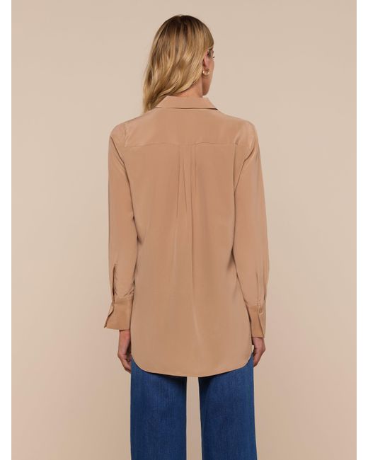 L'Agence Blue Babette Silk Blouse Top