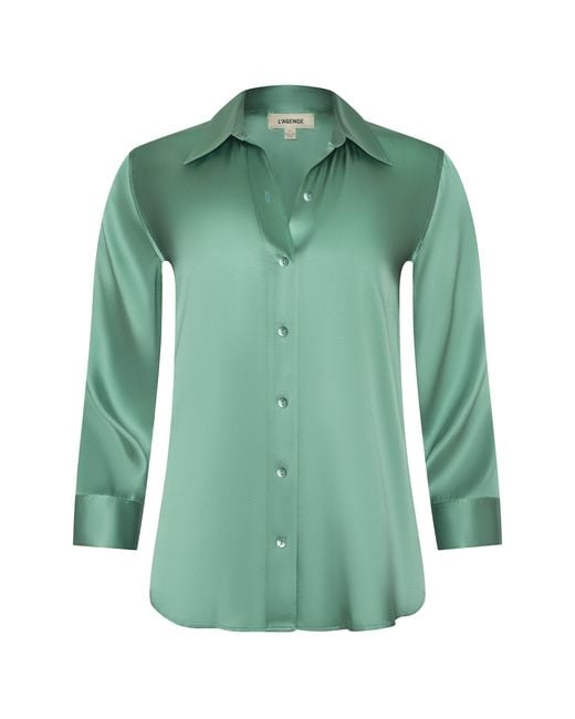 Chemisier En Soie Dani, Vert Malachite L'Agence en coloris Green
