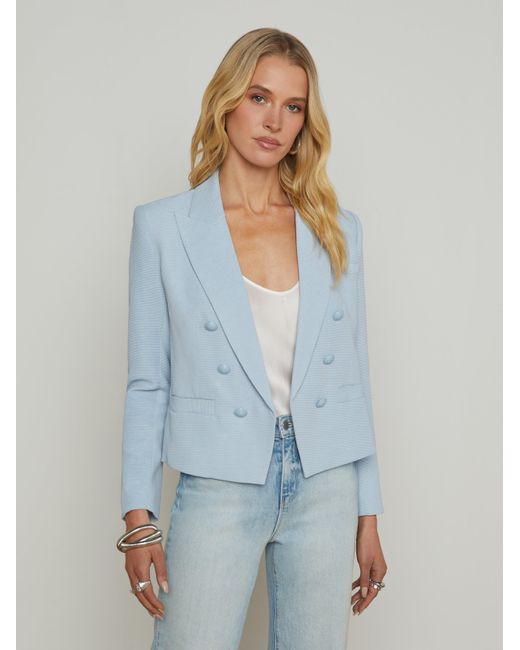L'Agence White Brooke Open-Front Blazer