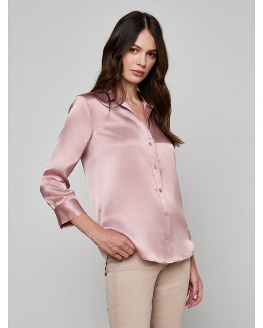 Chemisier En Soie Dani, Rose Pâle L'Agence en coloris Brown
