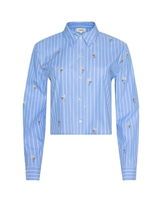 L'Agence Blue Cosette Sequined Shirt