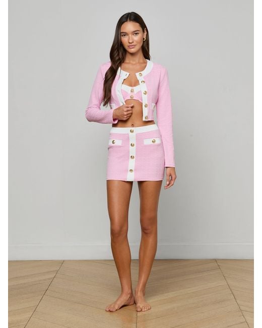L'Agence Pink 'Agence Adaline Cardigan Cover-Up