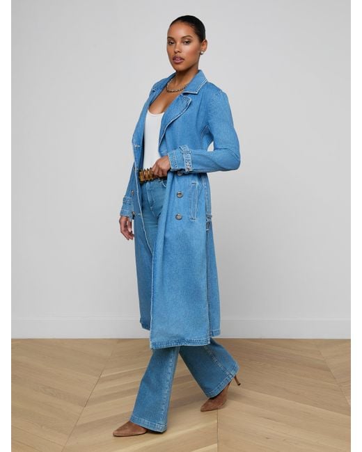 L'Agence Blue Bradley Trench Coat