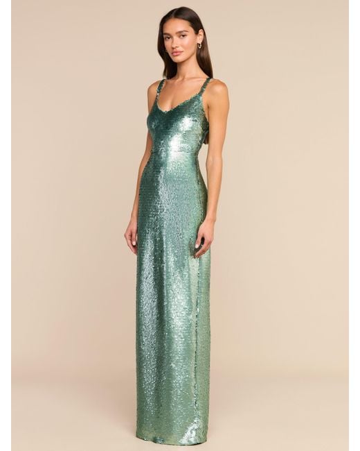 L'Agence Green Karma Sequin Maxi Dress