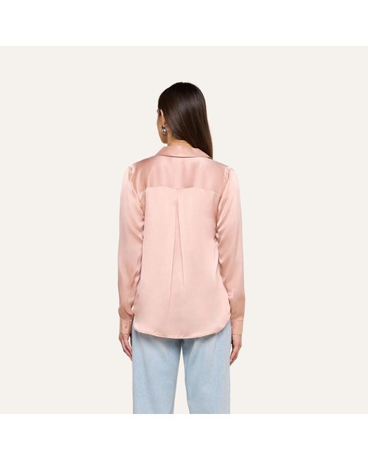 L'Agence Blue Tyler Silk Blouse Top