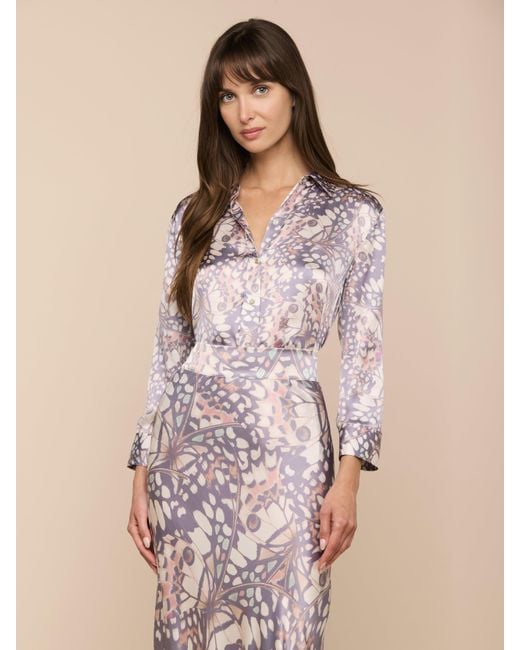 L'Agence Natural Dani Silk Blouse Top