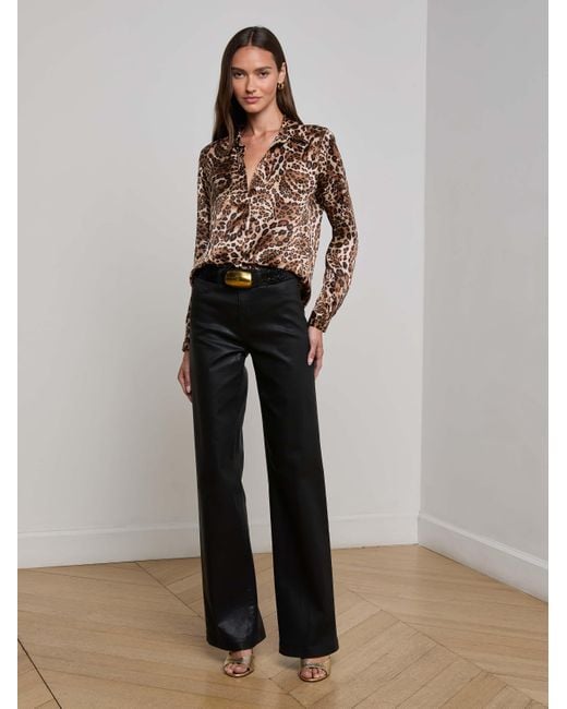 L'Agence Gray 'Agence Tyler Silk Blouse Top