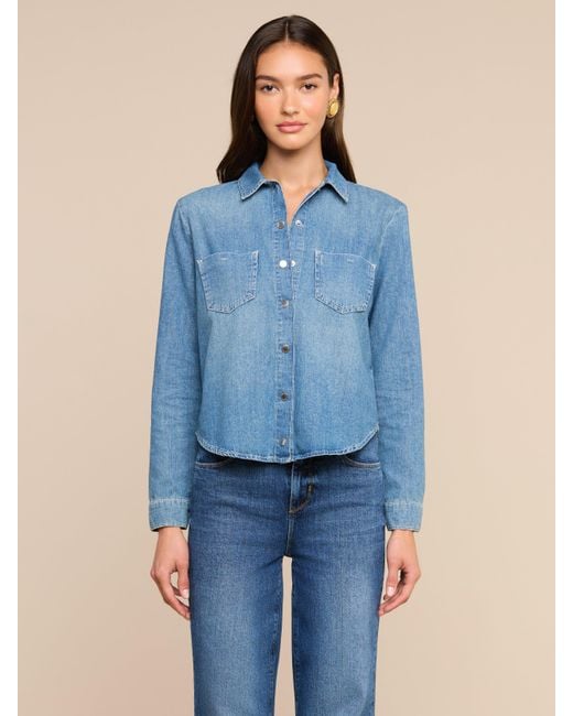 L'Agence Blue Isla Shirt
