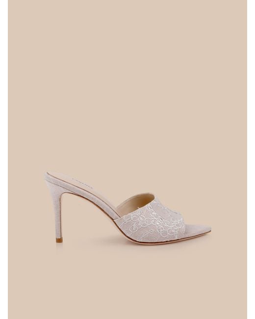 L'Agence Natural Lolita Linen Open-Toe Mule