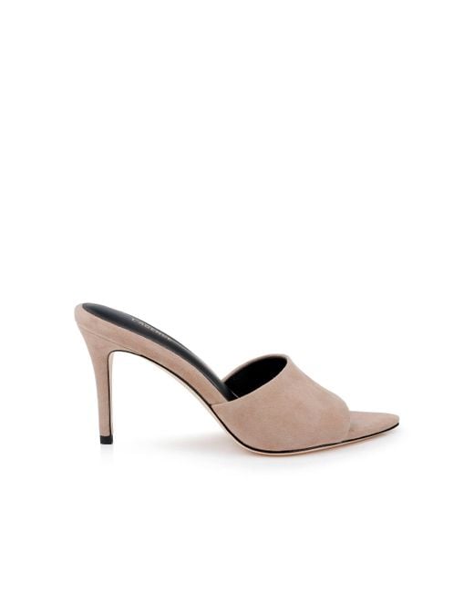 L'Agence Natural Lolita Suede Open-Toe Mule