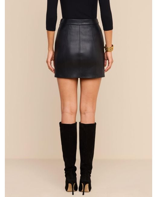 L'Agence Black Arlena Vegan Leather Mini Skirt