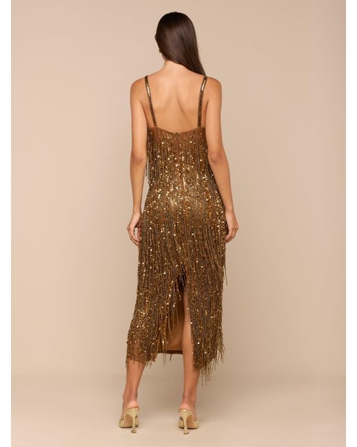 Robe Avec Franges À Sequins Noella, Doré L'Agence en coloris Natural
