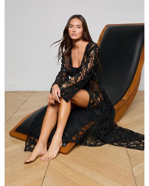 L'Agence Black Janus Cover-Up Robe