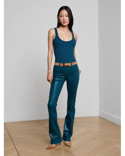 L'Agence Blue Nica Scoopneck Bodysuit