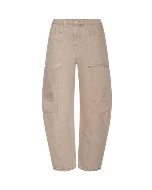 L'Agence Natural Cody Cropped Barrel-Leg Jean