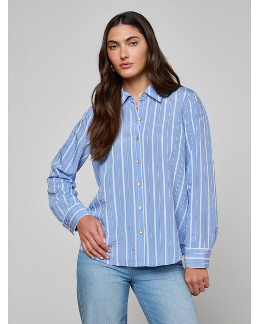 L'Agence Blue Ellery Poplin Shirt
