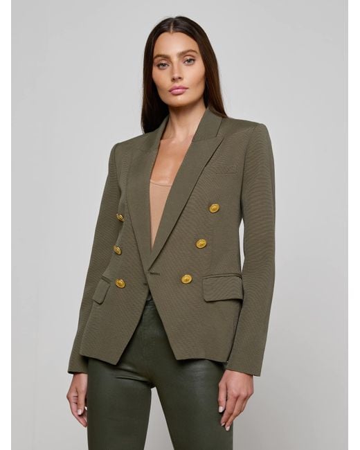 Blazer Croisé Kenzie, Foncé/Motif Pied-De-Poule L'Agence en coloris Green