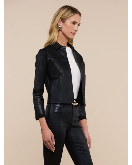 L'Agence Blue Janelle Coated Jacket