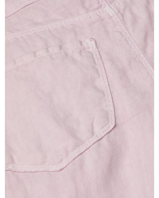L'Agence Pink Amara Linen Wide-Leg Pants