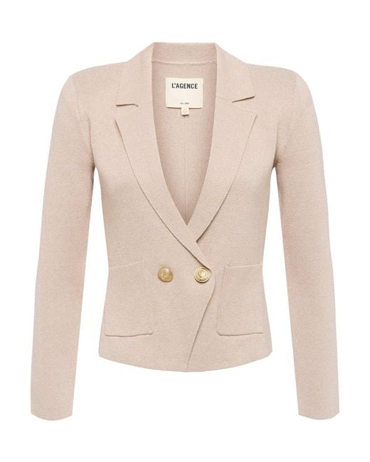 Blazer En Maille Sofia, Pâle/Doré L'Agence en coloris Natural