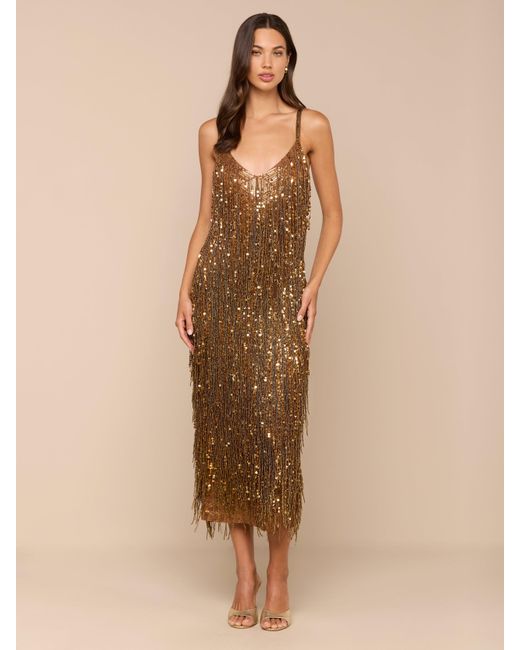 Robe Avec Franges À Sequins Noella, Doré L'Agence en coloris Natural