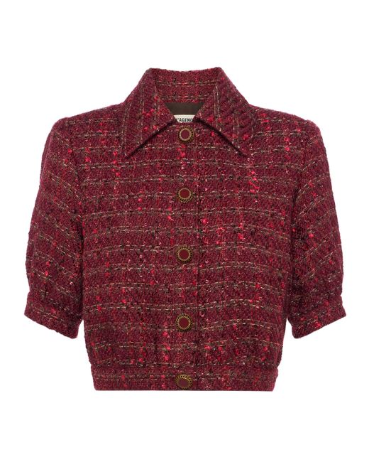 L'Agence Red Cove Cropped Tweed Jacket