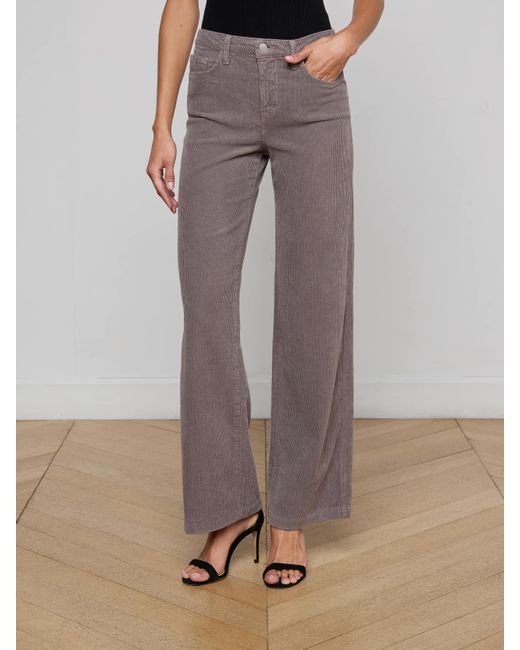 Jean Large En Velours Côtelé Scottie L'Agence en coloris Gray