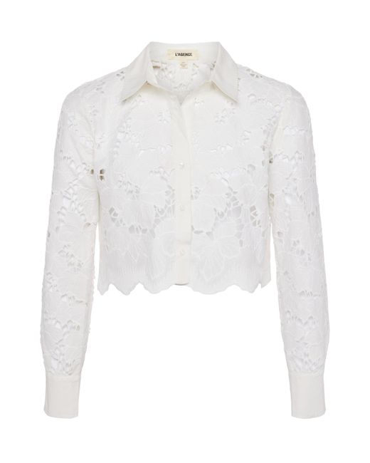 Chemisier Court En Dentelle Seychelle, Blanc L'Agence en coloris White