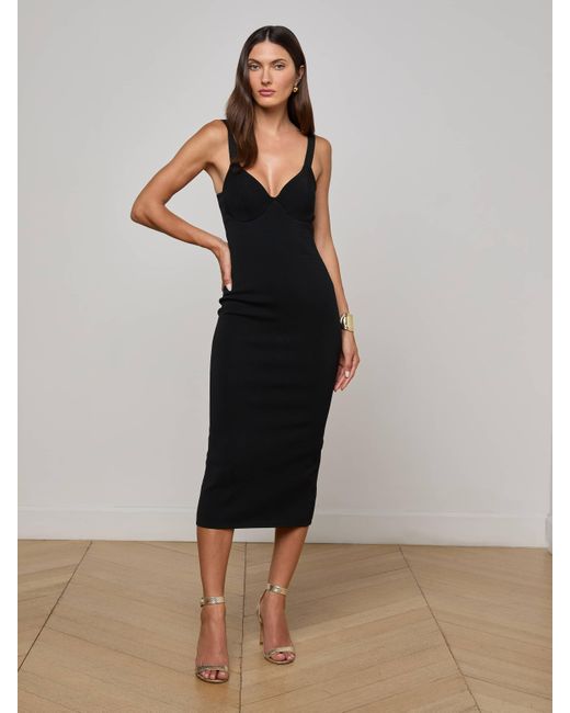 Robe En Maille Jimena, Noir L'Agence en coloris Black