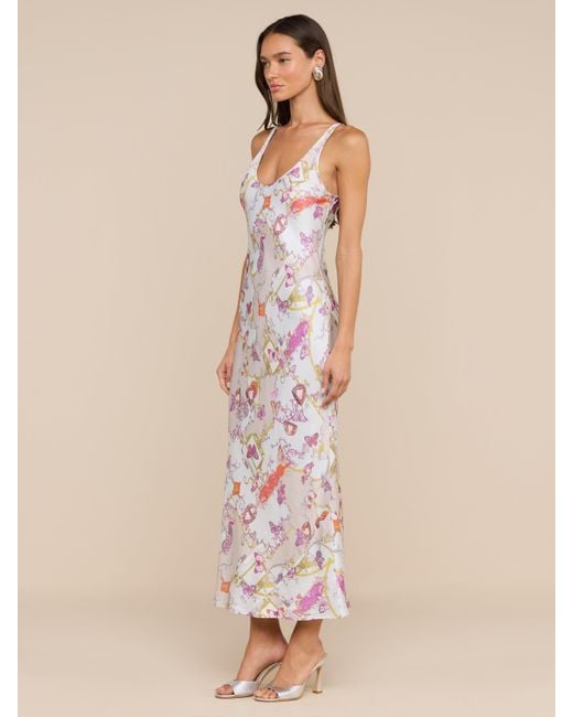 L'Agence Natural Akiya Satin Maxi Dress