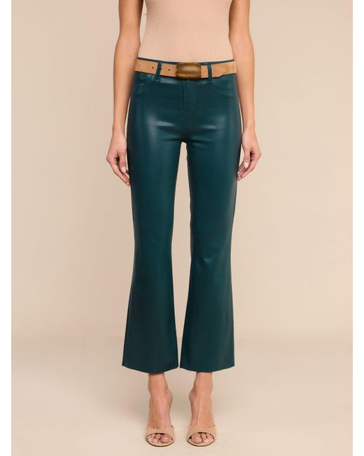 L'Agence Blue Kendra Coated Cropped Flare Jean