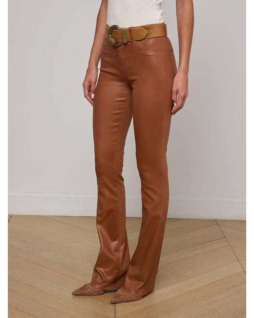 L'Agence Brown Selma Coated Bootcut Jean