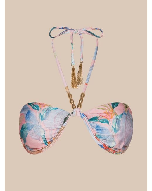 L'Agence Natural Suki Halter Bikini Top