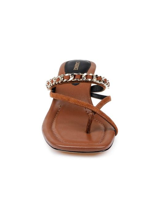 L'Agence Brown Georgette Kitten-Heel Sandal