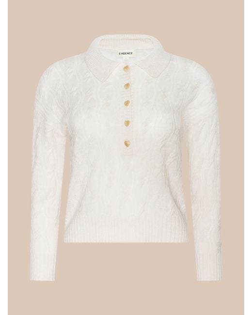 L'Agence Natural 'Agence Airy Cable Knit Sweater