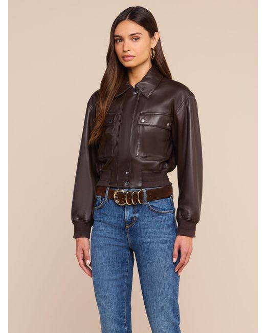 L'Agence Black Clotilde Leather Jacket
