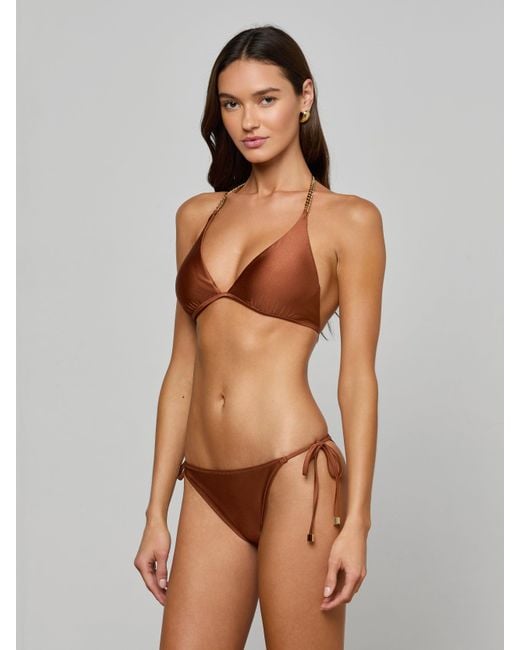 L'Agence Brown Annabelle Triangle Bikini Top