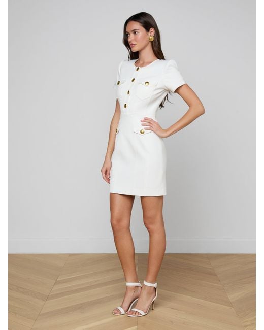 L'Agence White Cori Mini Dress