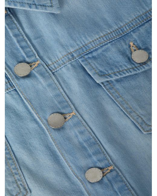 L'Agence Blue Koda Cropped Chambray Jacket