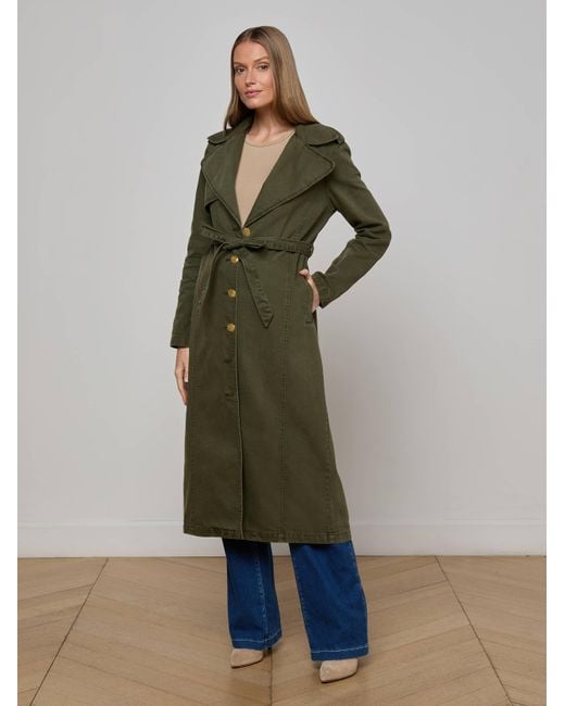 L'Agence Blue Zavia Denim Trench Coat
