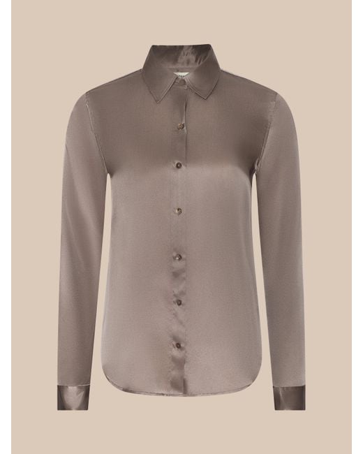 L'Agence Brown Tyler Silk Blouse Top