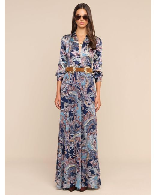 L'Agence Blue Tyler Silk Blouse Top