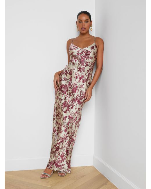 Robe De Soirée En Soie Serita, À Imprimé Toile Papillons L'Agence en coloris White