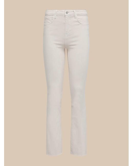 L'Agence White Kendra Cropped Flare Jean