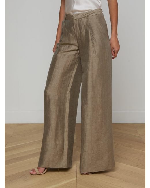 L'Agence Natural Allanah Linen-Blend Trouser