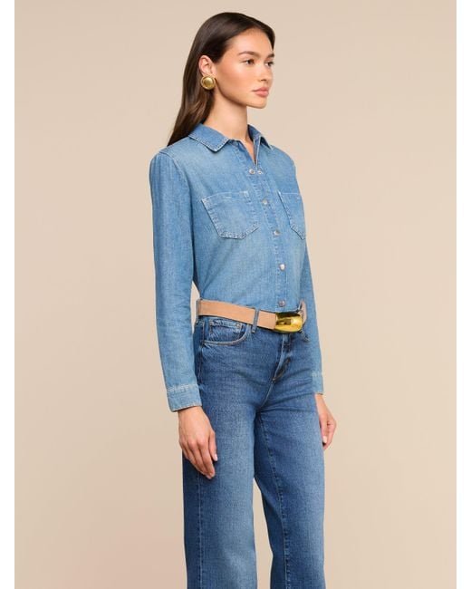 L'Agence Blue Isla Shirt