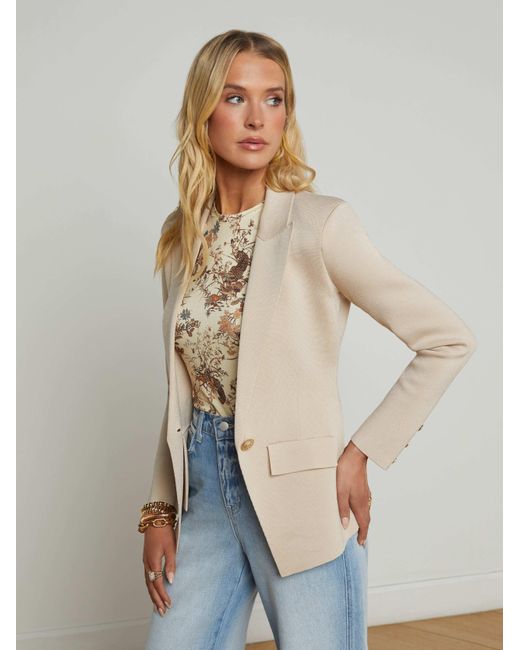 L'Agence Blue 'Agence Chamberlain Knit Blazer