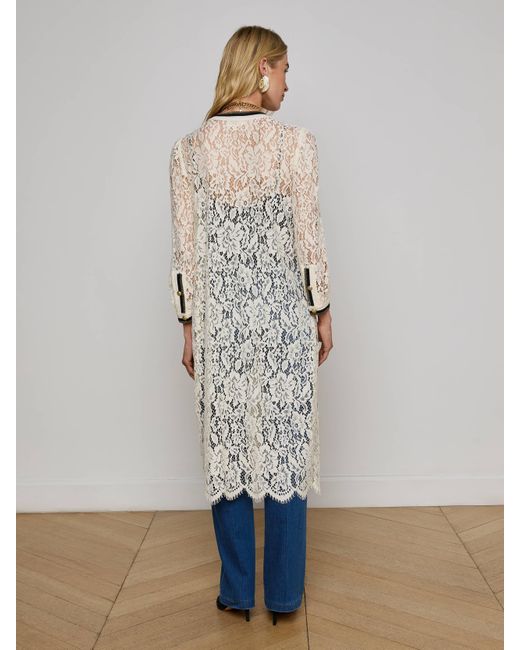 L'Agence Whisper Lace Cardigan Dress in White | Lyst L'Agence Whisper Lace Cardigan Dress in White | Lyst